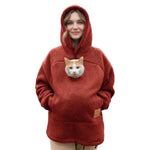 Pet Pocket Hoodie unisex hooded sweatshirt made of lamb wool