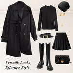 ✨ Fashionable high-end women's windbreaker with mid-length lapel
