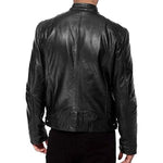 PU Leather Stand-Collar Zip-Up Jacket