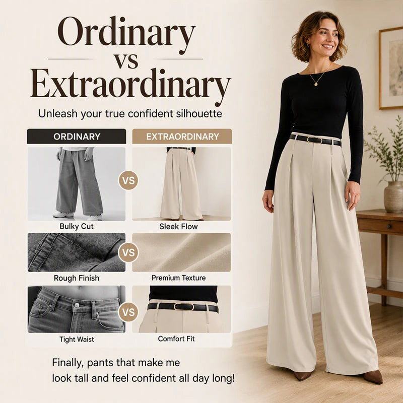 🌸 Women's High-Waisted Relaxed Wide-Leg Pants