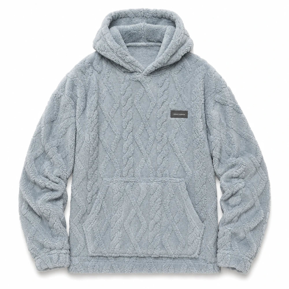 💥Men's Jacquard Fleece-Lined Hooded Pullover