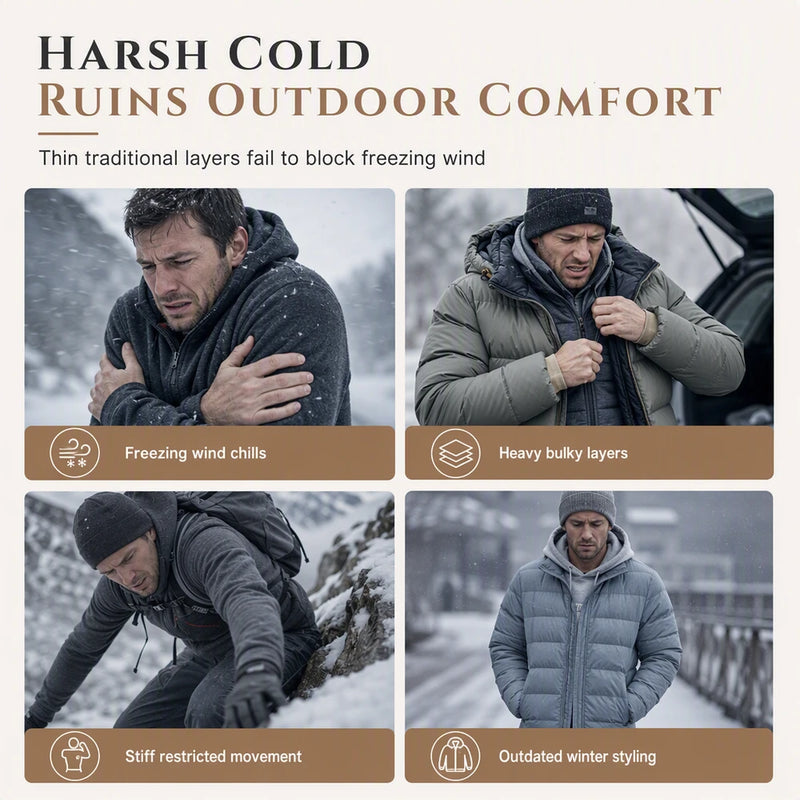 💥Men's Jacquard Fleece-Lined Hooded Pullover