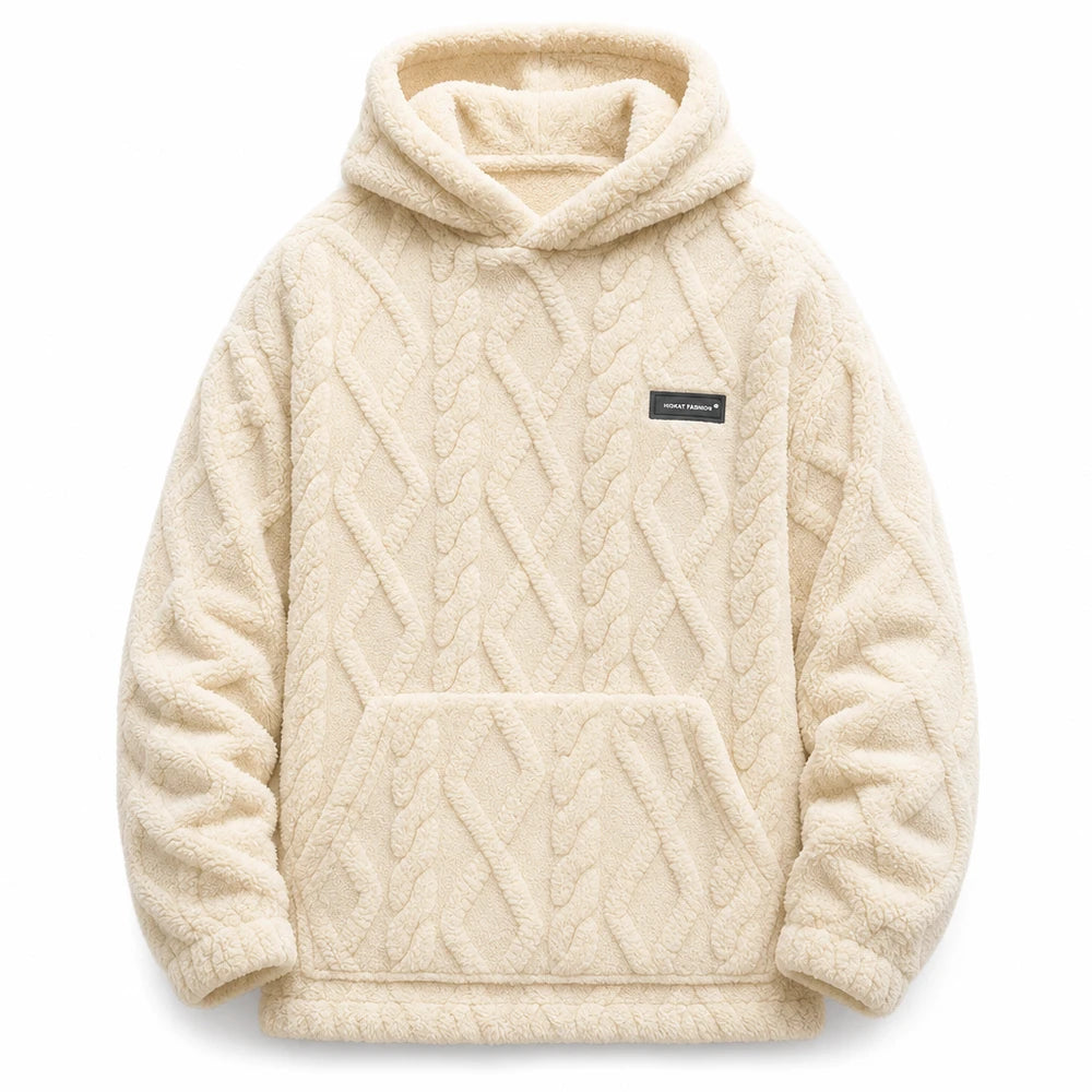 💥Men's Jacquard Fleece-Lined Hooded Pullover