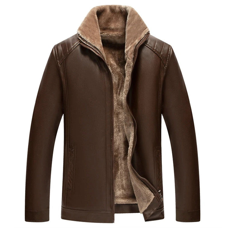 🔥Men‘s Quilted Faux Leather Jacket【Fashion and warmth】