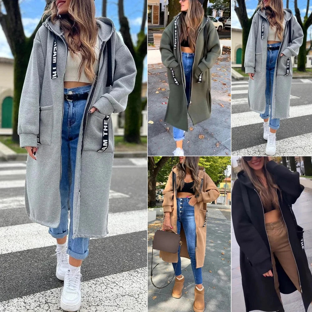 🧥New This Season - Long Zipper Hoodie with Pockets - Versatile, Warm, and Comfortable