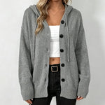 🧶Women's Hooded Button-Up Knit Cardigan