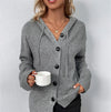 🧶Women's Hooded Button-Up Knit Cardigan