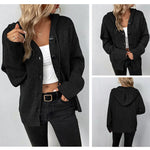 🧶Women's Hooded Button-Up Knit Cardigan