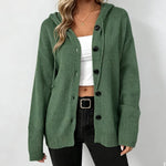 🧶Women's Hooded Button-Up Knit Cardigan