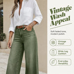 Waisted Wide-Leg Denim Jeans