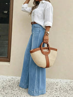 High-Waist Wide-Leg Denim