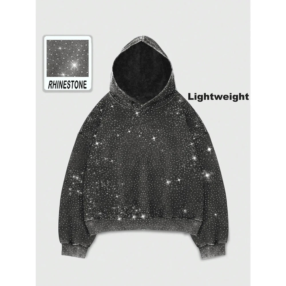 Rhinestone Glitter Oversized Hoodie