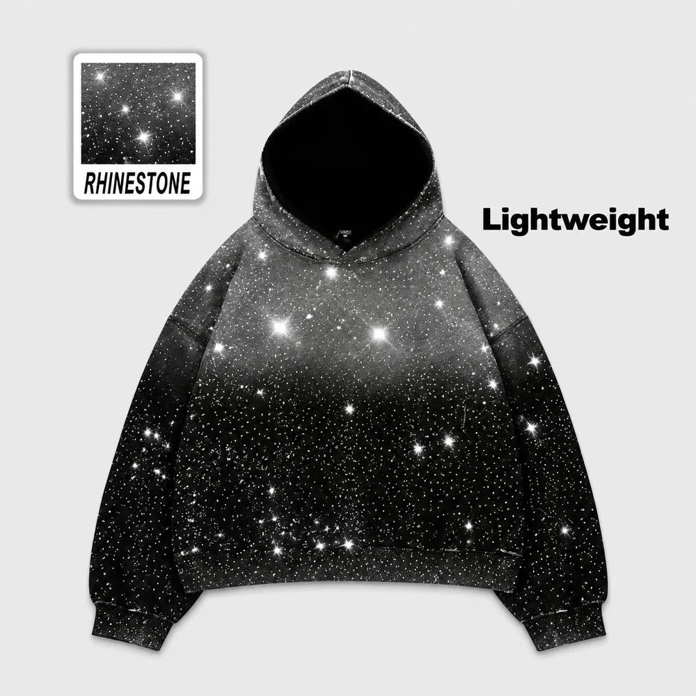 Rhinestone Glitter Oversized Hoodie