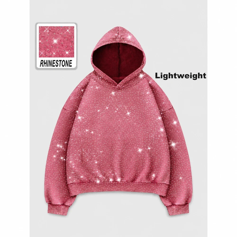 Rhinestone Glitter Oversized Hoodie