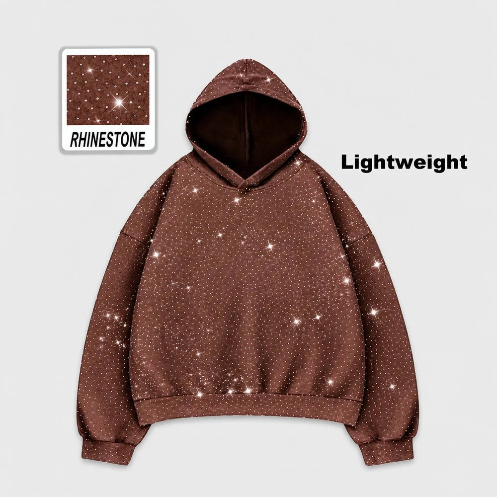 Rhinestone Glitter Oversized Hoodie