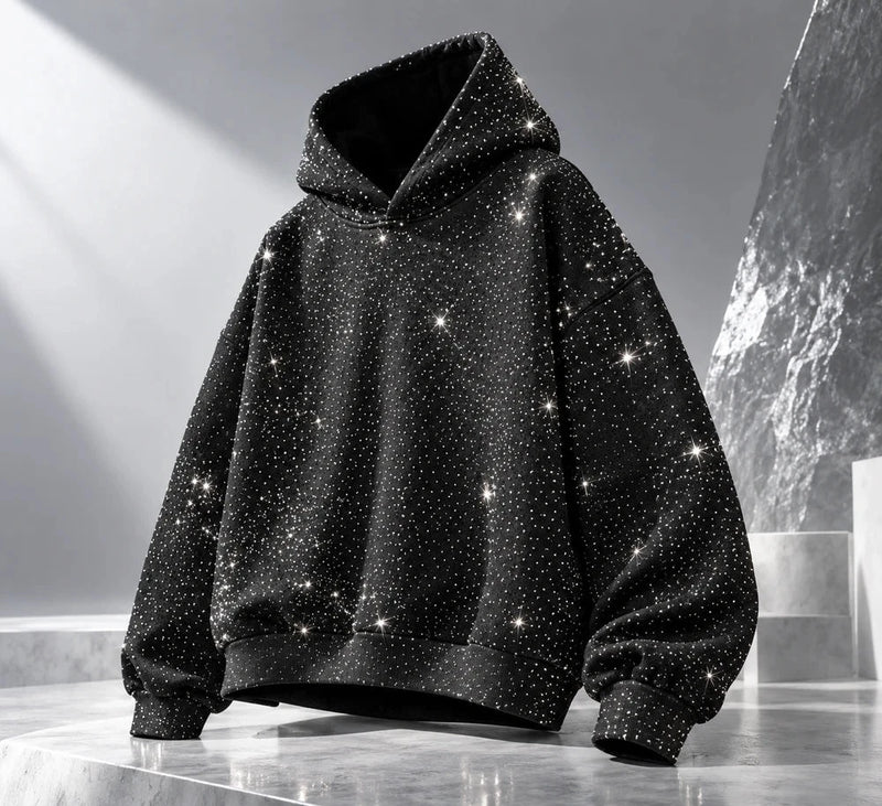 Rhinestone Glitter Oversized Hoodie