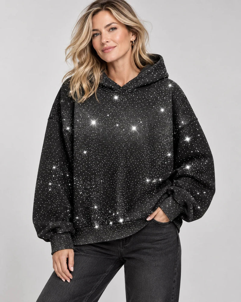 Rhinestone Glitter Oversized Hoodie