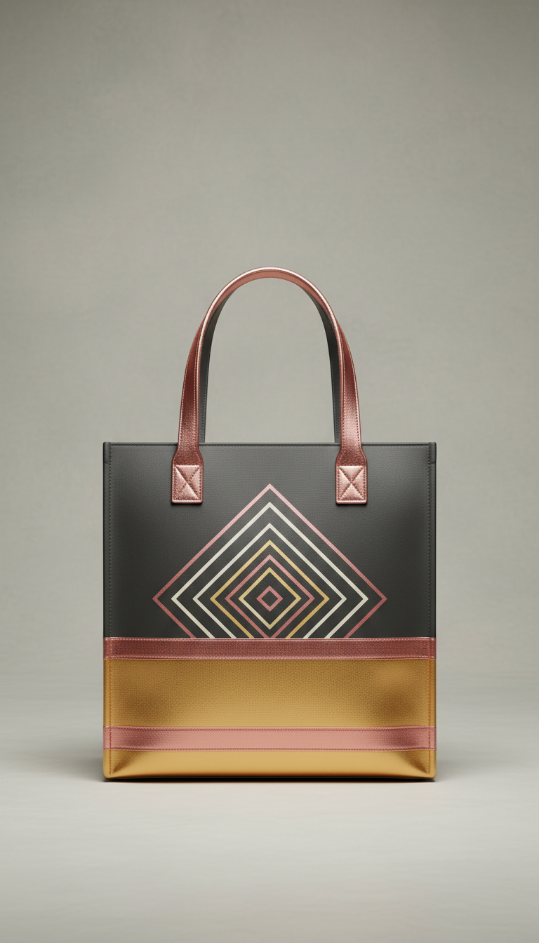 Tote Bag with Metallic Accents