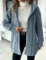 Fuzzy Sherpa Hooded Cardigan