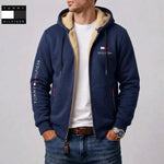 Men's Contrast-Lined Hooded Full-Zip Jacket
