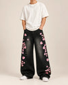 Sakura Embroidered Baggy Jeans