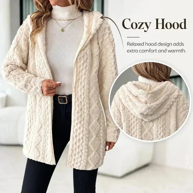 Fuzzy Sherpa Hooded Cardigan