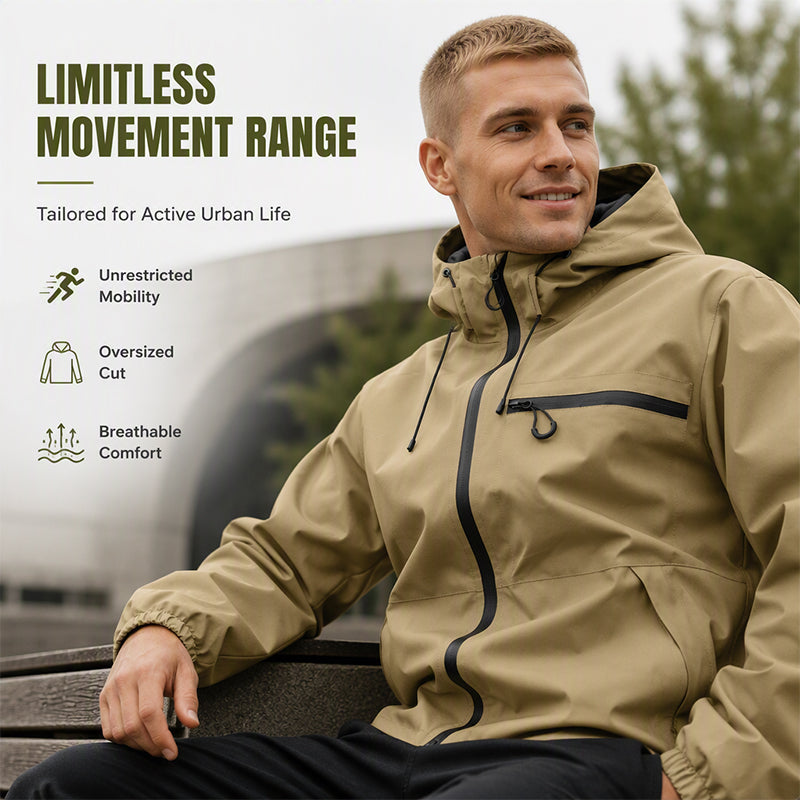 💥| Men's Waterproof Oversized Hooded Jacket