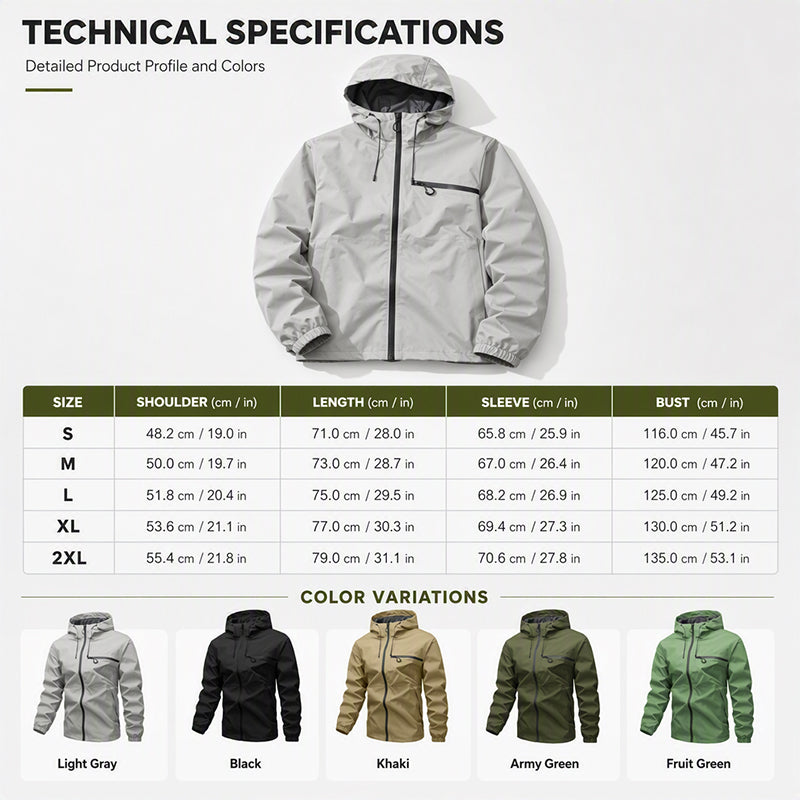 💥| Men's Waterproof Oversized Hooded Jacket